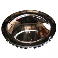 Full Moon 15" Smoothie Style Chrome Steel Hot Rod Hubcaps Wheel Cover