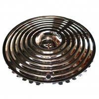 Ripple Flying Saucer Stardust 14" Chrome Steel Hot Rod Hubcaps Wheel Cover