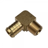 Brass Male Elbow Tail Fitting 3/4" (19.1mm) Hose Tube End to 3/4" (26.4mm) Male NPT Thread