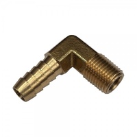 Brass Male Elbow Tail Fitting 3/8" (9.5mm) Hose Tube End to 1/2" (21.1mm) Male NPT Thread
