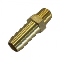 Brass Male Tail Fitting 3/8" (9.5mm) Hose Tube End to 1/4" (13.7mm) Male NPT Thread