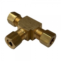 Brass Compression Tee 5/16" (7.9mm) Hose Tube
