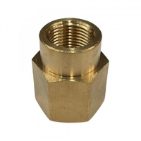 Brass Hex Reducing Socket 1/2" (18.6mm) BSP Female Thread to 3/8" (15mm) BSP Female Thread