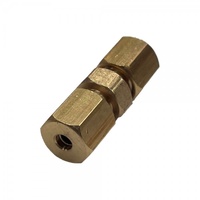 Brass Double Compression Union 1/8" (3.2mm) Hose Tube
