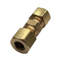 Brass Double Compression Union 5/16" (7.9mm) Hose Tube