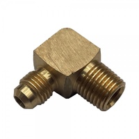 Brass Male Flare Elbow Union 1/4" (6.3mm) Hose Tube to 1/8" (9.7mm) Male BSP Thread