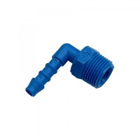 Nylon Plastic Male Elbow Tail Fitting 1/4" (6.3mm) Hose Tube End to 3/8" (16.7mm) Male  BSP Thread
