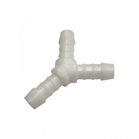 Nylon Plastic 3-Way Y Shape Tail Piece 1/2" (12.7mm) Barbed Hose Tube Ends