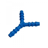 Nylon Plastic 3-Way Y Shape Tail Piece 1/4" (6.3mm) Barbed Hose Tube Ends
