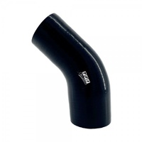 Silicone Hose Black 45 Deg Reducing Elbow 63 to 51mm (2.5" to 2") ID, 50mm Leg Length