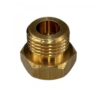 Brass Temp Bush Reducer 1/8" (8.4mm) Female NPT Thread to 5/8" (15.8mm) Male UNF Thread