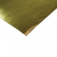Heat Shield Gold Mat 315mm x 330mm Aluminised Fibreglass + adhesive Rated 590⁰C