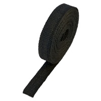 Black Coloured Exhaust Wrap 25mm(1") Wide x 3mt(10ft) Roll 650⁰C Continuous

