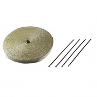 Exhaust Wrap 25mm(1") x 30mt(100ft) with 4 Stainless Steel Lock Ties Rated 650⁰C