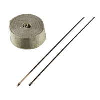 Exhaust Wrap 50mm(2") x 7.5mt(25ft) with 2 Stainless Steel Lock Tie Rated 650⁰C