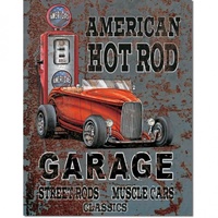 American Hot Rod Garage Street Rods Metal Sign Reproduction 32cm x 41cm