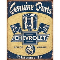 Chevrolet Genuine Parts with Pistons Metal Sign Reproduction 32cm x 41cm