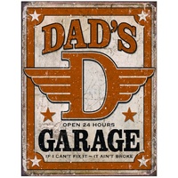 Dads Garage Open 24 Hours If I Can't Fix It Metal Sign Reproduction 32cm x 41cm