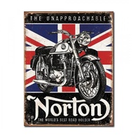 Norton The Worlds Best Road Holder Metal Sign Reproduction 32cm x 41cm