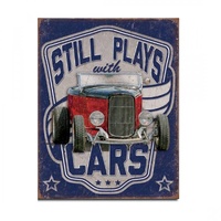 Still Playing with Cars Metal Sign Reproduction 41cm x 32cm