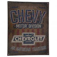 Chevy Chevrolet Motor Division Metal Sign Reproduction 32cm x 41cm
