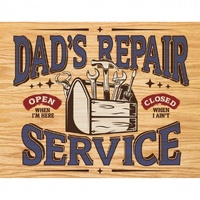 Dads Repair Service Metal Sign Reproduction 41cm x 32cm