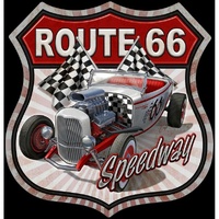 Route 66 Speedway Metal Sign Reproduction 41cm x 32cm