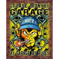Grease Monkey Garage Metal Sign Reproduction 32cm x 41cm