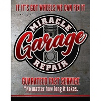 Miracle Garage Metal Sign Reproduction 32cm x 41cm