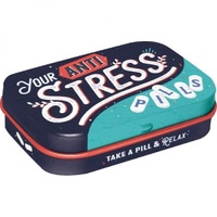 MintBox: Anti Stress Pills Size:4x6 x1.6cm sugar free mints 34gm