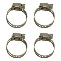 Stainless Steel Worm Gear 5/16" Band 4 Piece Hose Clamp Set