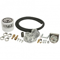 Derale Transmission Filter Kit Single Mount Ports Up Remote with Guage 13091