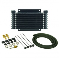 Derale Transmission 9 Row Plate & Fin 10-1/8"x5-1/2"x1-1/4" Cooler Kit 13612