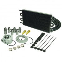 Derale 6 Pass Aluminum/Copper Universal Engine Oil Cooler Kit 15505