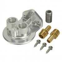 Derale Single Ports Up 1/2" NPT Remote Filter Mount Dual Thread Entry 15708