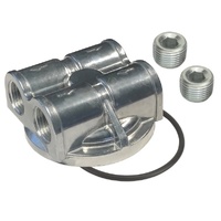 Derale Dual Side Ports Spin On Engine Oil Adapter 1/2"NPT Ports 22x1.5mm 15757