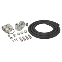 Derale Single Mount Universal Oil Filter Relocation Kit 1/2" NPT Ports Up 15781