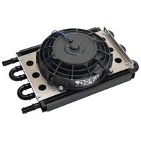 Derale Econo-Cool Remote 6 Pass Trans/Power/Fuel Cooler, 1/2" Barb Inlets 15830