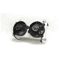 Derale Dual 5" Fans Cool Remote Fluid Cooler 19 Row Stacked Plate -10AN 15845
