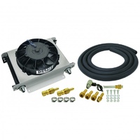 Derale Hyper-Cool Transmission Cooler 25 Row 13"x10"x5-5/8" 8" Fan -8AN 15960