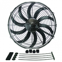Derale 14" High Output Puller Curved Fan 1864Cfm IP68 Waterproof/Dustproof 16114