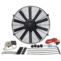 Derale 14" Straight Blade Reversible 1225Cfm Electric Fan with Thermostat 16314