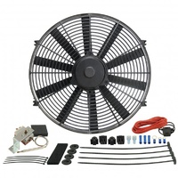 Derale 16" Straight Blade Reversible 1680Cfm Electric Fan with Thermostat 16316