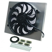 High Output 17" Electric Radiator Fan Alum Shroud Kit-22 1/4''Wx17 5/8'"Hx3"D
