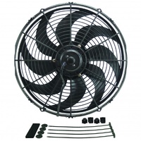 Derale Dyno-Cool 16" Curved Blade Electric Puller (Reversible) Fan 1980cfm 18916