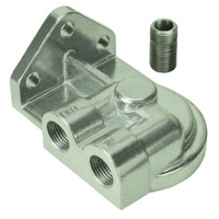 Single Left Port Remote Filler Mount 1/2"Npt ports, 3/4-16 Thread Derale 25752