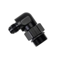 Aluminum Cooler/Adapter Fitting 90° 7/8-14 UNF x -6AN Male Derale 59506
