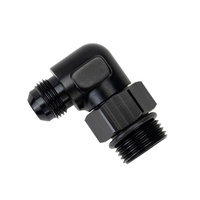 Aluminum Cooler/Adapter Fitting 90° 7/8-14 UNF x -8AN Male Derale 59508