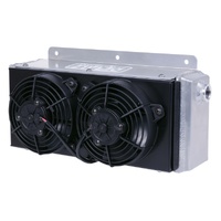 Fluid Cooler 11 Row Hi-Flow Racing Remote with Dual Fans, 7/8-14 UNF O-ring