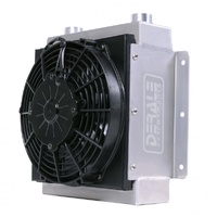 Fluid Cooler 18 Row Hi-Flow Racing Remote with Low Profile Fan, 7/8-14 UNF O-ring